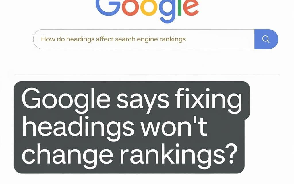Google Says Fixing Headings Won’t Change Rankings